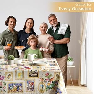 Maison d'Hermine Table Cloth Rectangle Table 100% Cotton Tablecloth for Dining Room, Farmhouse, Home, Hotel, Parties & Wedding - Ideal for Easter Decorations Spring & Summer (Masterpiece, 60" x 90") Maison dHermine Table Cloth Rectangle Table 100 Cotton Tablecloth for Dining Room Farmhouse Home Hotel Parties Wedding Ideal for Easter Decorations Spring Summer Masterpiece 60 x 90