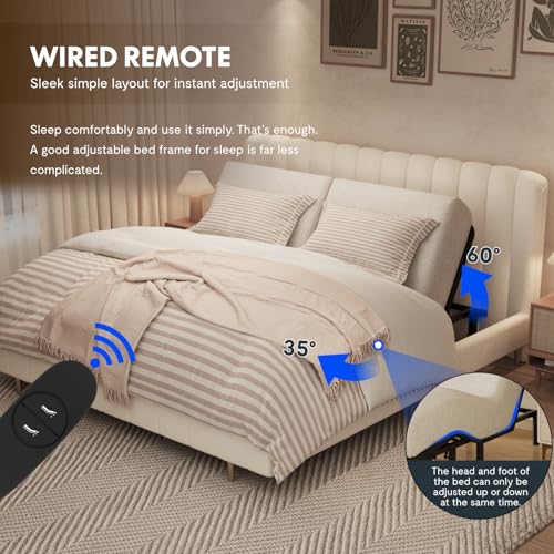 Image of FLEXISPOT Split King Adjustable Bed Base & 12'' Gel Memory Foam Mattress