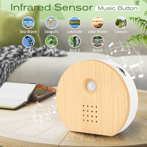 singing bird box original white noise nature sound box with motion sensor portable birds chirping with timer 9 soothing songs sound therapy for bathroom home baby adult travel relaxing 0-90db
