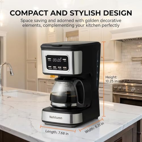 Nehilumn 5-Cup Programmable Coffee Maker