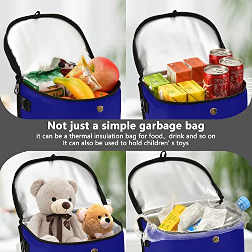 Image of Wudan Small Car Trash Can Navy Blue Accessories for Garbage Storage Organizer with Lid Waterproof Portable Auto and Truck Interior Seat Bin