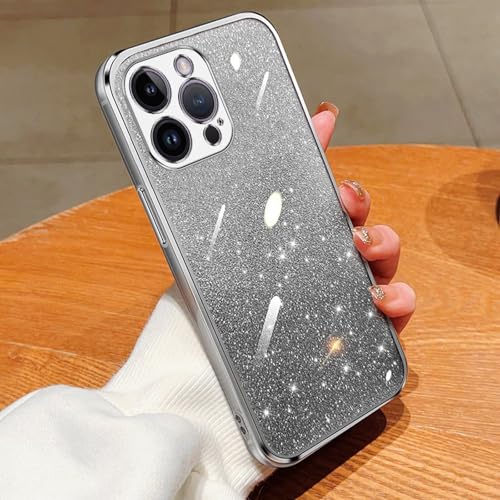JIEZUIMEI Glitter Case for VIVO IQOO Y85 Case, Shockproof Soft Cover, Electroplated Edges and Glitter Card Design,for VIVO IQOO Y85 Silver