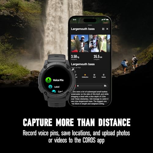 Image of COROS Nomad Outdoor GPS Watch, 1.3 inch MIP Touchscreen, Global maps with Turn-by-Turn Navigation, 22 Days Battery Life, Microphone Records Voice Notes, Real-time Weather, and Safety alerts (Black)