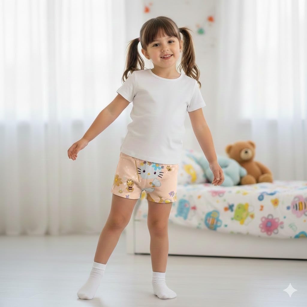 GALBLUSH Cartoon Printed Girls Cotton Panties | Kids Underwear | Soft & Comfortable Innerwear for Girls | Multicolor-Multiprint | Pack of 8 | Age 2-3 Years 1