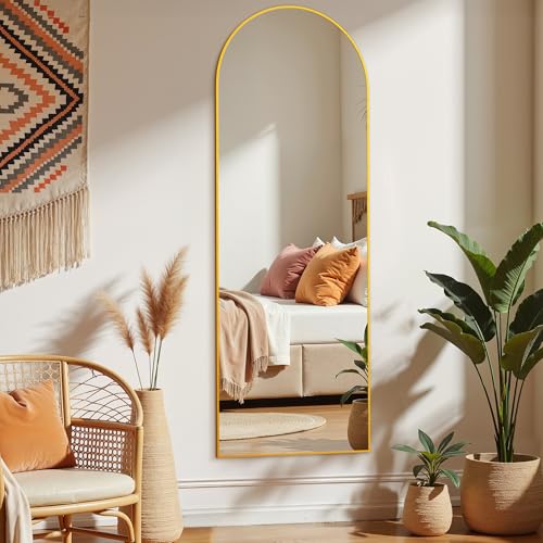 Image of Full Length Mirror, 15 inchx56 inch Arched Standing Full Body Mirror with Stand