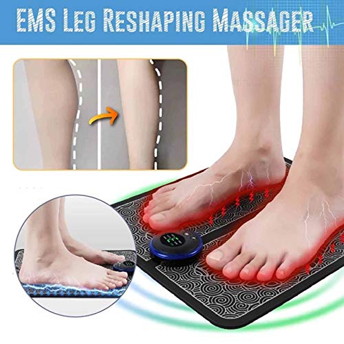 Massageador de pé EMS recarregável por USB, estimulador elétrico dos pés, melhora a circulação, rela