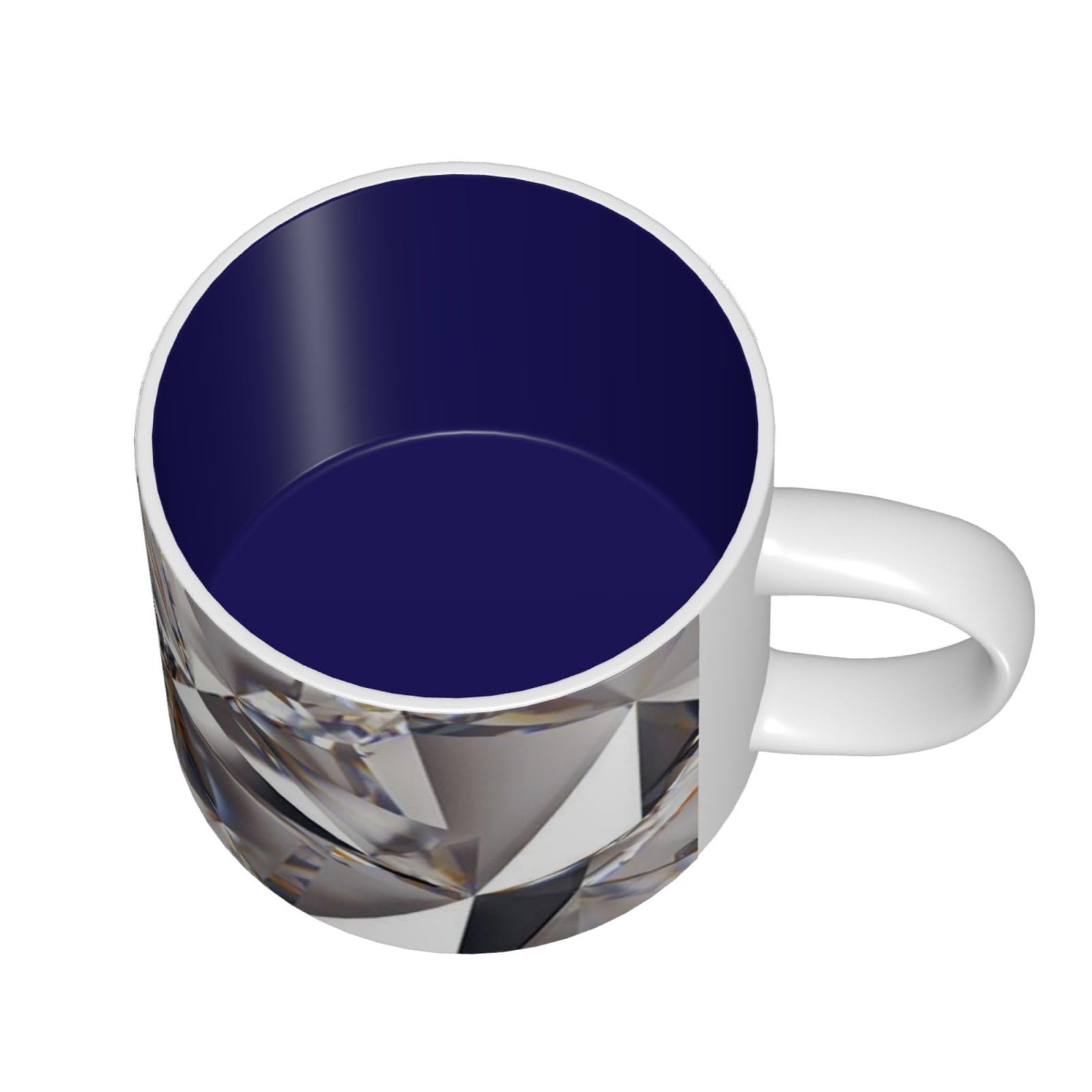 Brokat Abstrakcyjny Diament Kryształ Wzór Drukowane Duża Pojemność Ceramiczne Kubki Filiżanka Do Kawy