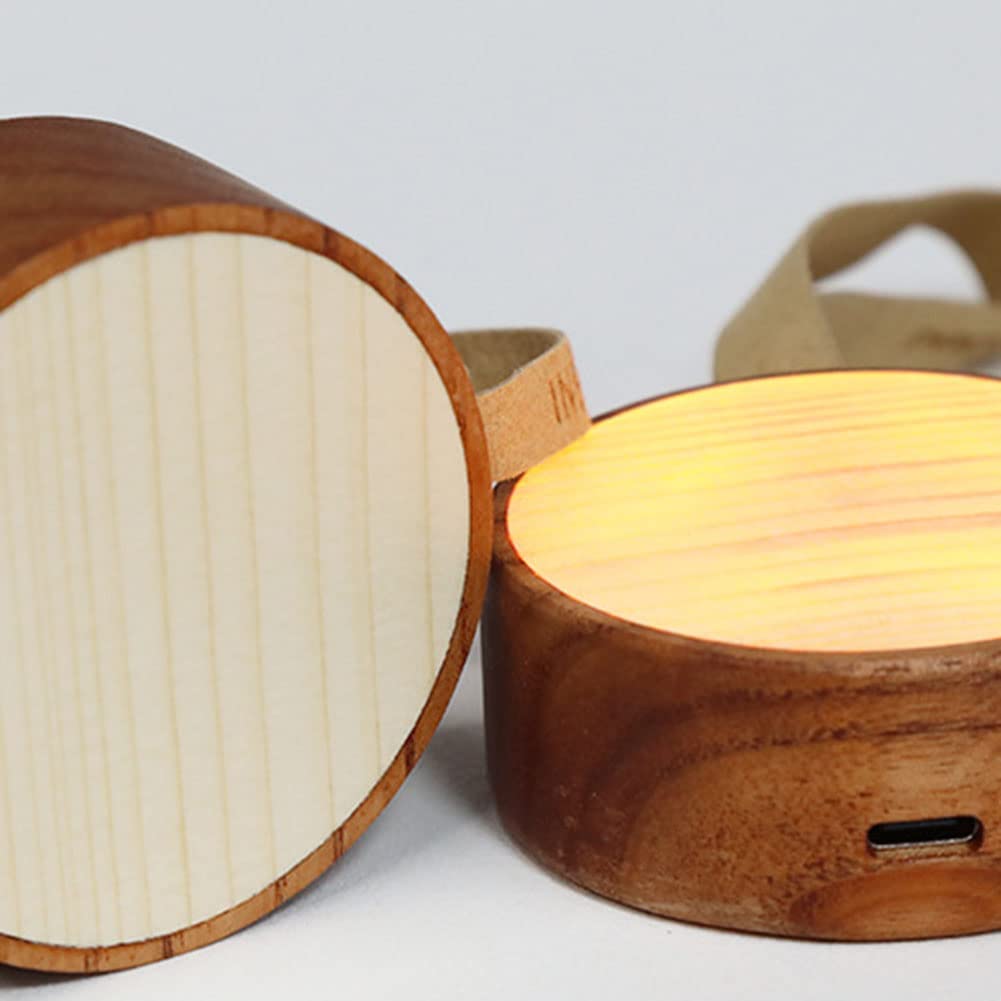 Luce notturna a LED rilevatore di movimento USB ricaricabile luce notturna legno bianco caldo semplice illuminazione rotonda dell'armadio lampade corridoio design magnetico luce notturna portatile