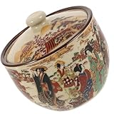 Bocal de conservation en céramique : ce bocal pratique avec couvercle permet de conserver les aliments frais et secs plus longtemps, style vintage
