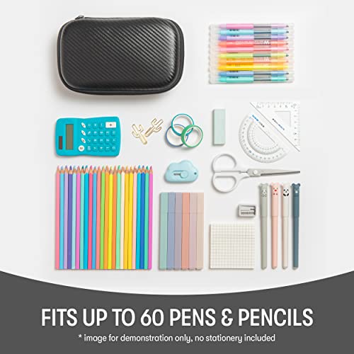 Image of ZIPIT Black Carbon Pencil Case, Durable Pencil Box Storage and Cable Holder
