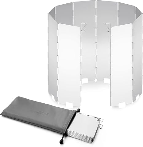 Paravento Per Fornello Da Campeggio - 10 Pannelli Alluminio Pieghevole, Antivento, Per Escursionismo - Foto 5