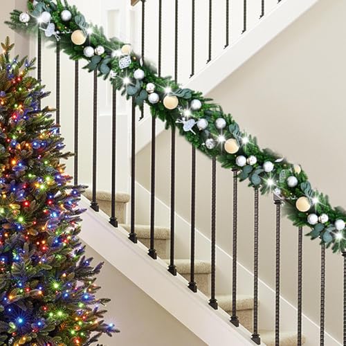 Guirlande rustique à LED 180cm pour cheminée : décoration lumineuse de Noël