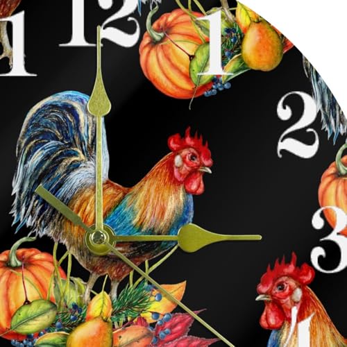 Horloge murale coq citrouille sans tic-tac pour école - 7