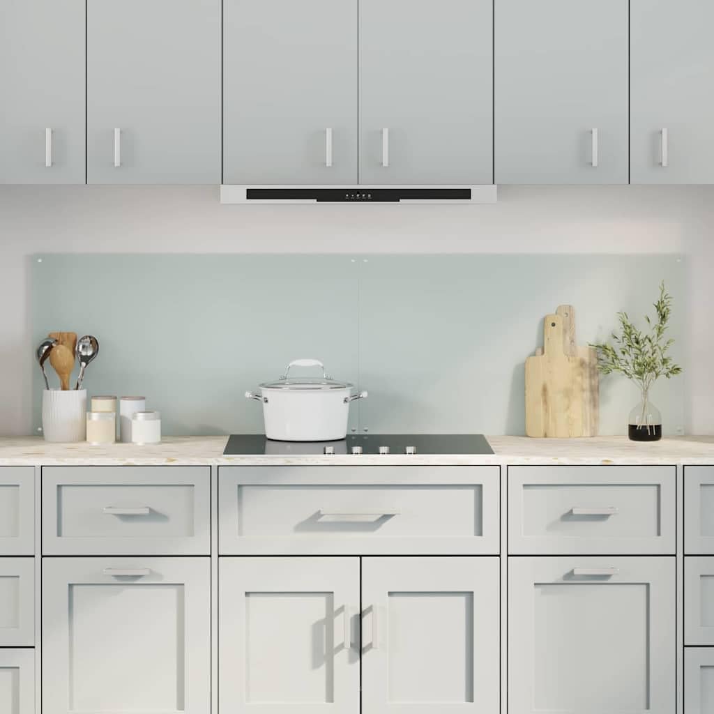 Solivagant Küchenrückwand 2 pcs Weiß 90 x 50 cm Gehärtetes Glas, Küche Esszimmer,Küchenhelfer -utensilien, 15 kg-3415420