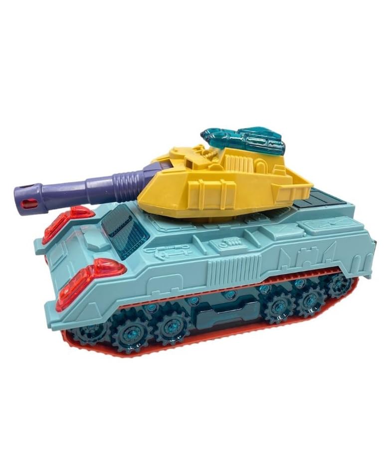 KRIREEN Army Military Tank Toys for Kids, Bump & Go Crawling Army Tank Toys, 360 Degree Rotating Wheel with Light and Sound Toys, Best Gift for 3+ Years Old Kids (Multicolor), (Pack of 1) 1