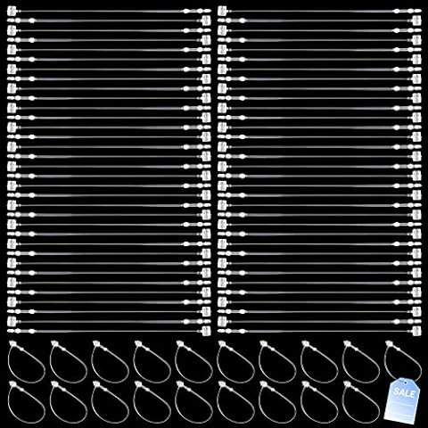 Bignc 3000 Pcs Plastic Fastener Hang Tag Snap Lock 5" Pin Security Loop for Retail Store Clothing（Clear） Cover