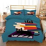 Réversible Parures de lit Sets: 1 housse de couette 140x200cm avec fermeture à glissière, 2 oreillers de 65x65cm avec fermeture à glissière. Un ensemble de couette doux pour une expérience de sommeil confortable, pour vous sentir frais et reposé après chaque nuit.