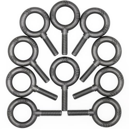 10 Pcs No-Shoulder Lifting Eye Bolts 3/8