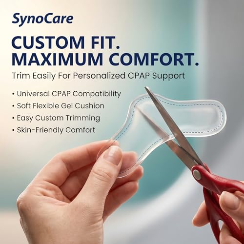 Image of CPAP Nose Pads (Pack of 2), Soft Nasal Gel Pads for CPAP Masks, Leak Prevention, Customizable & Trim-to-Size, Reusable & Washable Nose Protector for Sleep Apnea Therapy