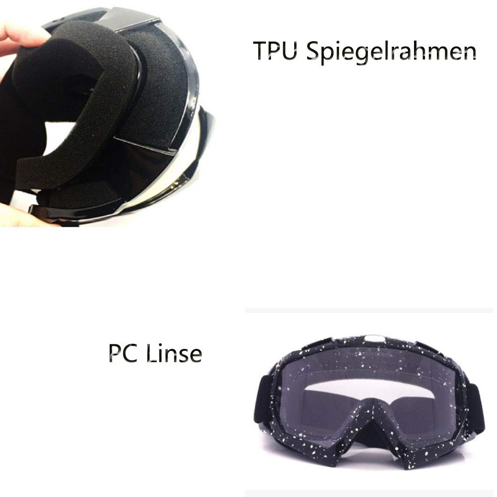Lunettes de motocross noires - Lunettes de descente - Lunettes de descente - Lunettes de ski - Pour femme - Casque de motocross - Lunettes de ski - Lunettes de ski - Lunettes de ski - Lunettes