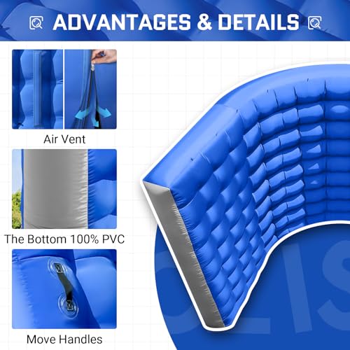 Image of OZIS 10FT Inflatable Tunnel Entrance Sport Tunnel with Blower Inflatable Entryway for Business Advertising Event Exhibition Promotion(Blue,10x10x9ft)