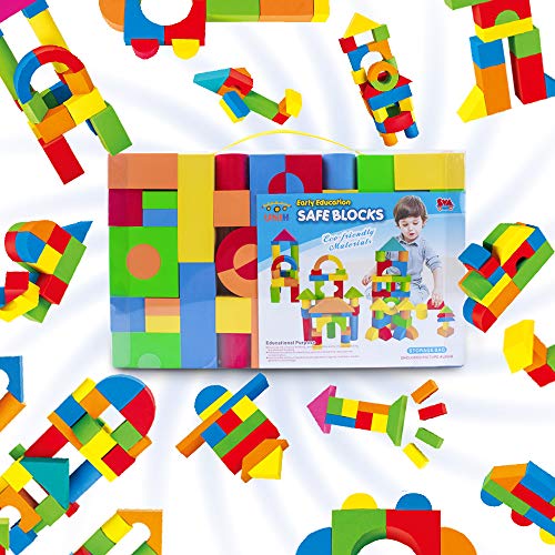 Unih Building Blocks For Toddlers 1-3,Foam Blocks Toys For 1 2 3 4 Year Old,Soft Blocks For Gift Boys And Girls (94Pcs) #TOP4