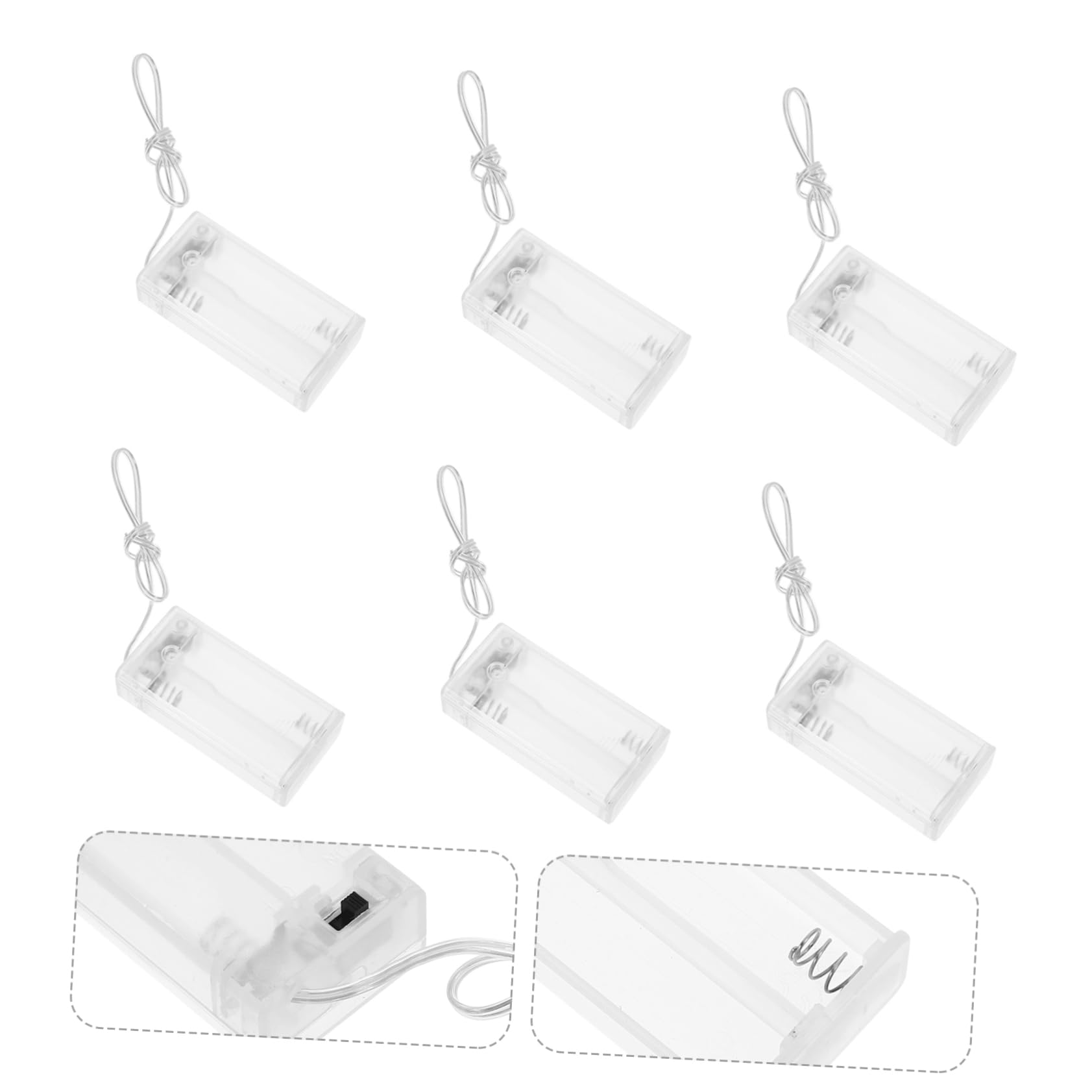 YARNOW 4 Set Scatola Per Batterie Con Stringa Luminosa Porta Batterie Custodia Per Guscio Per Aa Abs Trasparente 10 pezzi * 4