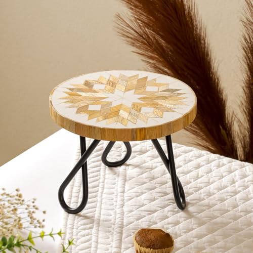 Image of CASA Decor Resin Decorative Vintage Affair Pizza Pastry Cake Stand Pack of 1 (Black, Diameter-8 Inch)