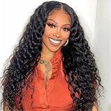 Enivuoso Loose Wave V Part Wig Synthetic Half Wigs for Black Women Afro U Part Wig Soft As Human Hair 180% Density Glueless V Shape Wig Beginner Friendly Wet and Wavy (Natural Black, 18 Inch)