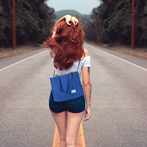Image of Valleycomfy Corduroy Tote Bag for Women Travel Crossbody Bag Purse Women Shoulder Bags Work Handbags Everyday Hobo Bag