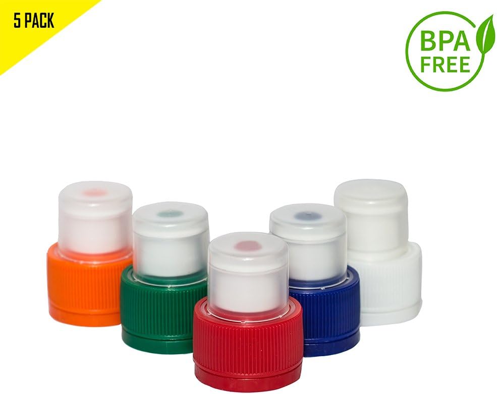 Plastic Materials 16oz Five Colors Pack Bottle Push Pull Caps