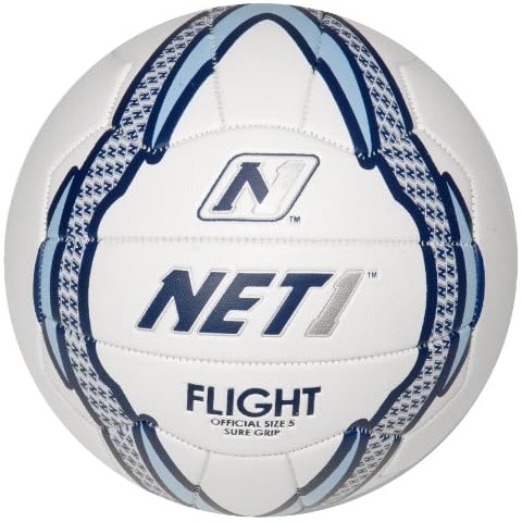 NET1 Flight Netball - White/Blue, Size 4 Cover