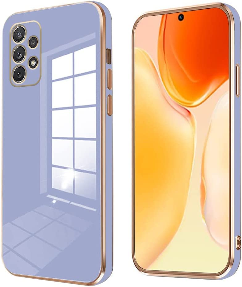 Erams Online for Samsung Galaxy A52 / Galaxy A52s 5G Plating Square Gold Frame Phone Case Luxury Soft Silicone Back Cover for Samsung Galaxy A52 / Galaxy A52s 5G (Blue)-image-45