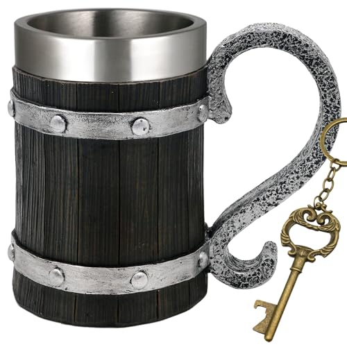 Vaso de Cerveza Vikingo 21oz Barril de Madera miniatura 1