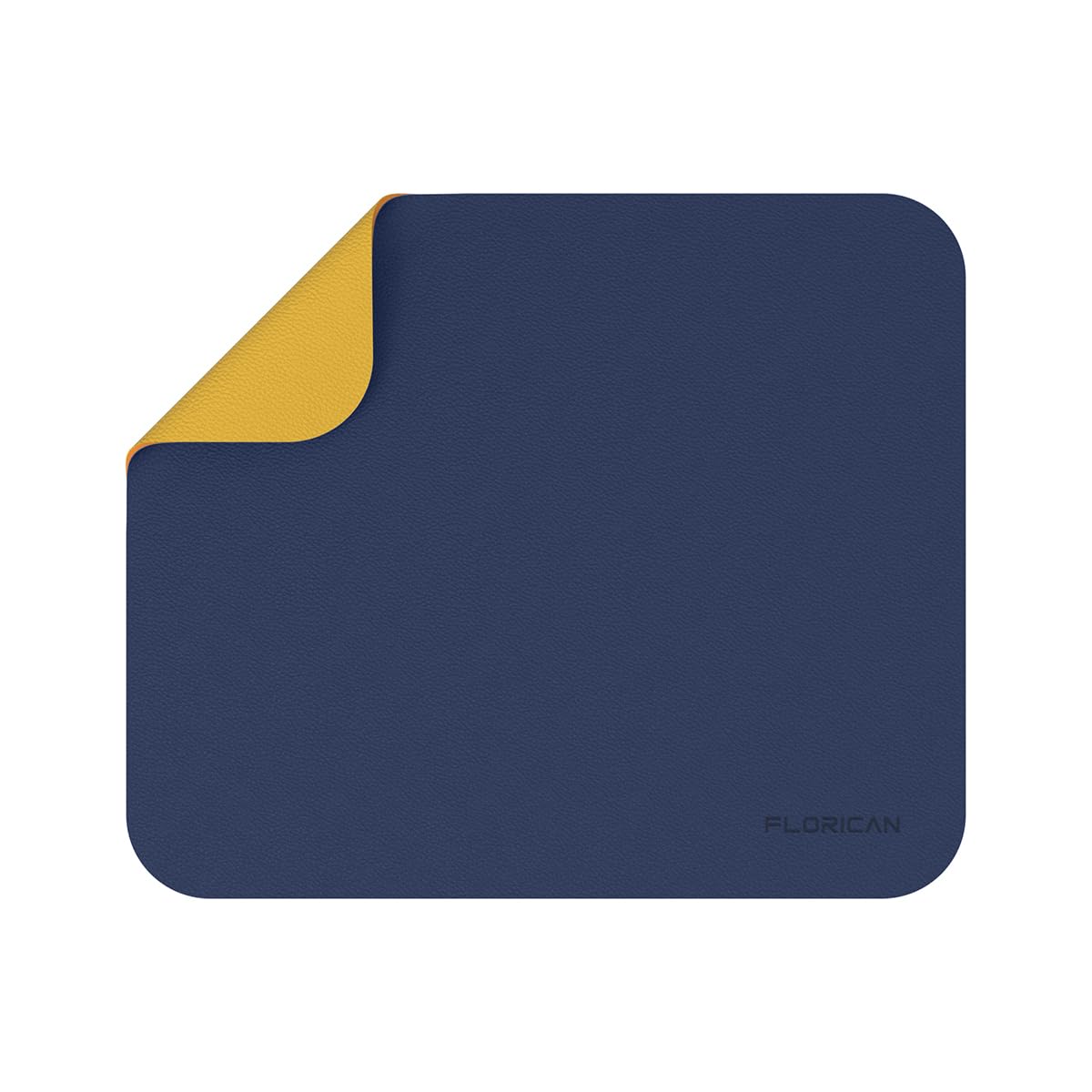 Florican Mouse Pad, Dual-Sided PU Leather Mouse Mat, Waterproof Ultra Smooth Mousepad for Gaming, Work, Office, Home (Blue)