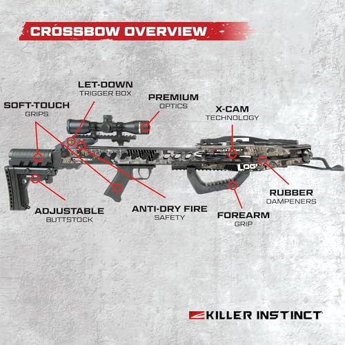 image for Killer Instinct LOGIX 435 Crossbow Kit 435 FPS 210 LB Draw Weight - LE