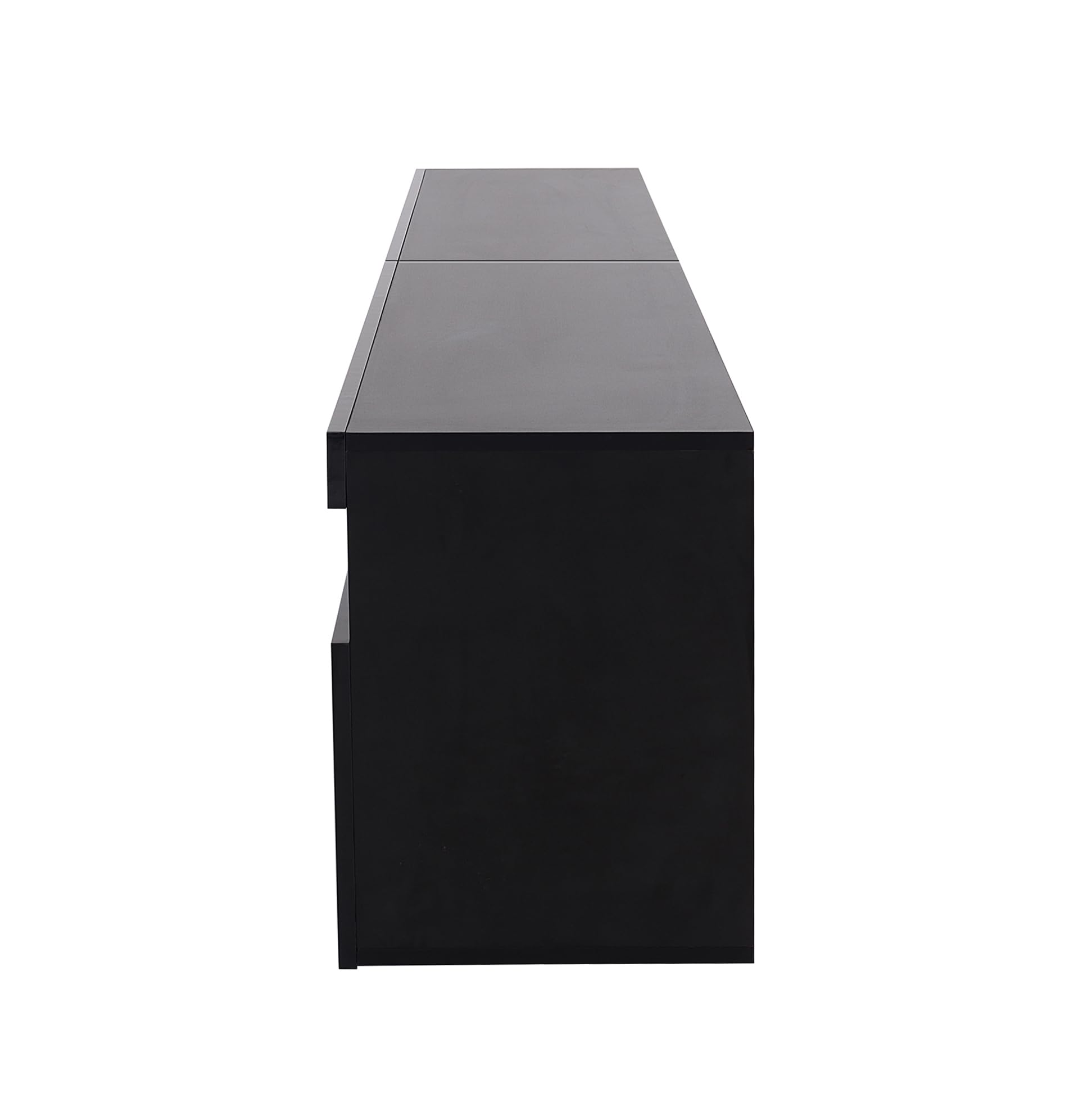 Moimhear Hogar y Vivienda, Muebles, Sala de Estar, Moderno Mueble de TV, Panel Brillante, iluminación LED Variable, salón y Comedor 180 cm (Negro)