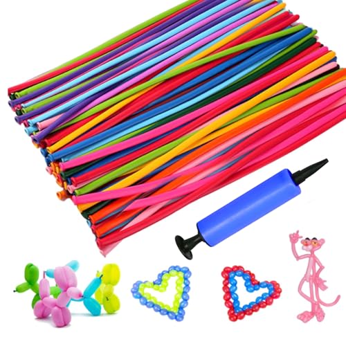 YOUYIKE 200 Pièces Magiques Ballons en Latex - Sculpture Avec Pompe - Multicolores Pour Anniversaire des Enfants, Mariage et Fête