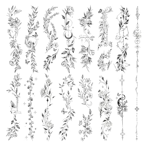 VelvetGlow Blume TemporäRe Tattoos FüR Frauen...