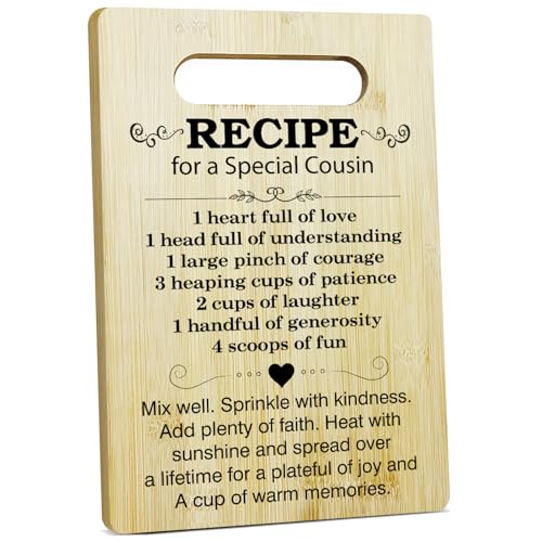 Tabla de Cortar de Bambú para Cocina - Regalo para Primo Especial, Tabla de Cortar con Mensaje para Día de Acción de Gracias, Cumpleaños y Agradecimiento miniatura 1