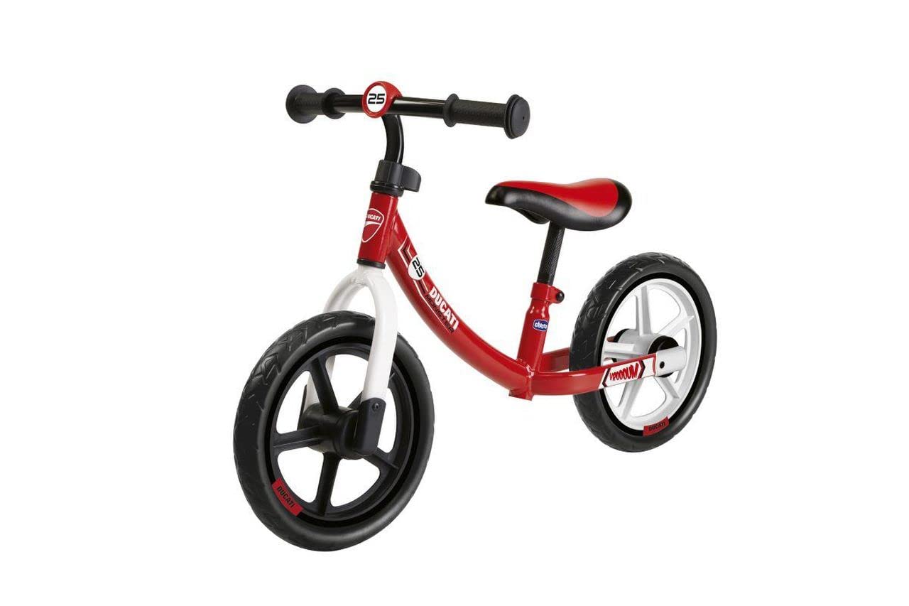 Chicco Exclusive Ducati Balance Bike+, 2 wheels, Puncture Proof Tyres, Fully Adjustable, Suitable from 2-5 Years Old, Max Weight 25kg, Red, 00010281000000
