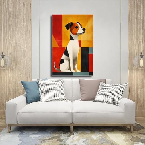 Art géométrique rétro animal de compagnie affiche toile chambre - 5