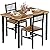 AWQM 3 Piece Dining Table Set, Small Industrial Kitchen Table and 2 Chairs, Kitchen Breakfast Dining Table Set, Breakfast Table Set for Dining Room, Living Room, Apartment, Small Space, Brown