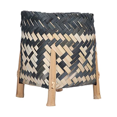 Kikumi Cesta Tejida a Mano de Estilo Europeo del Norte, Cesta de Plantas de Mimbre de bambú para Decoración del Hogar