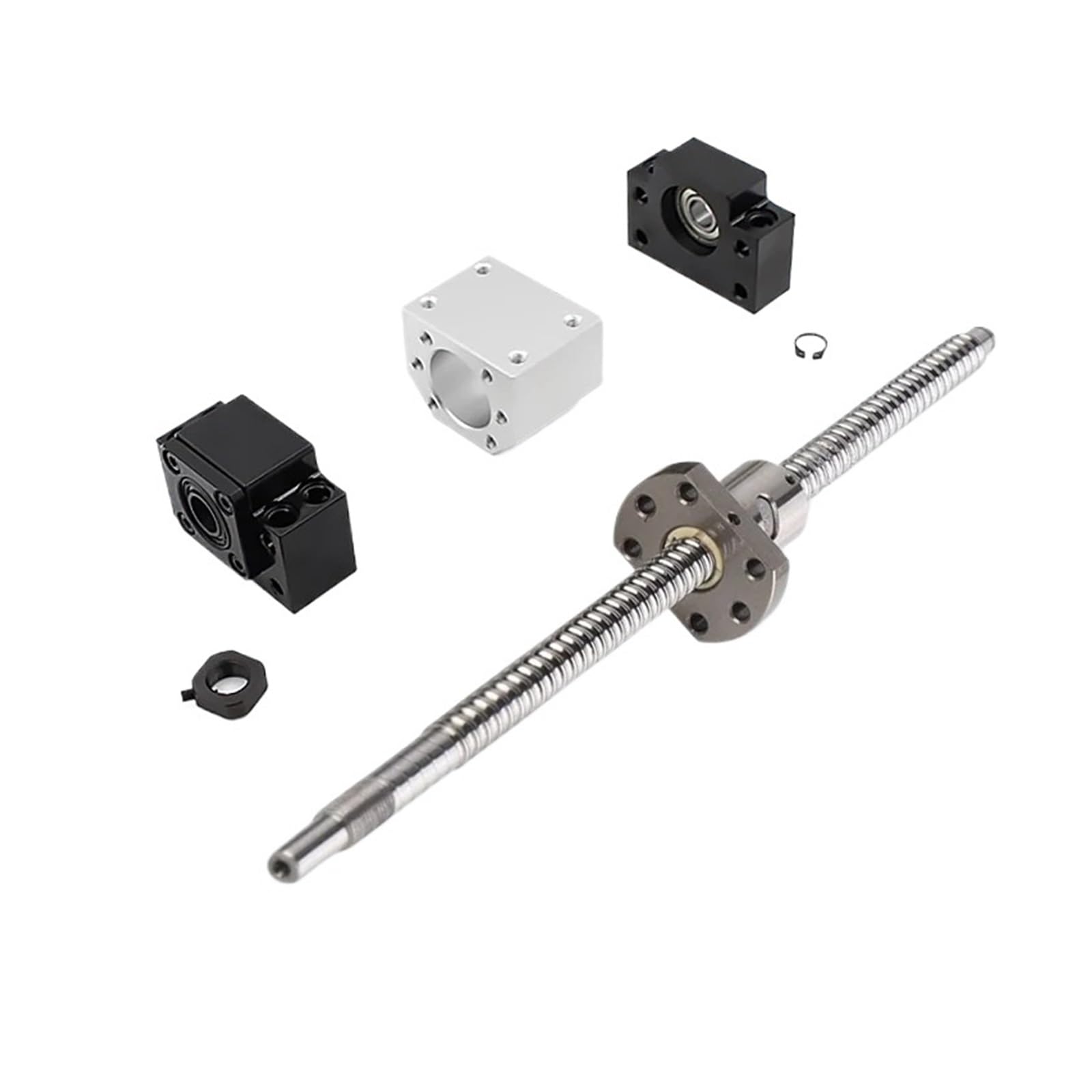 Metal Ball Screw nut end Processing SFS1205 Ball Screw Length 100mm-550mm Nut Nut Seat Plus BKBF10 Support Seat Ball Screw Set(150mm)