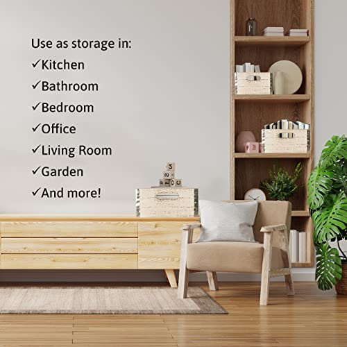 Wald Imports - Set Of 3 Distressed White-Washed Wooden Crates For Storage - Decorative Wooden Crate Set For Home Decoration & Display - Vintage Storage For Household Goods #TOP3