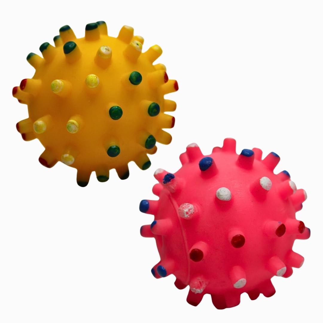 PETSTRACK Corona Shape Chew Rubber Spike Squeaker Ball Toy | Durable Squeaky Rubber Ball for Small to Medium Dogs | Interactive and Engaging Dog Chew Toy (B0D5BQJ73J) Amazon Price History, Amazon Price Tracker
