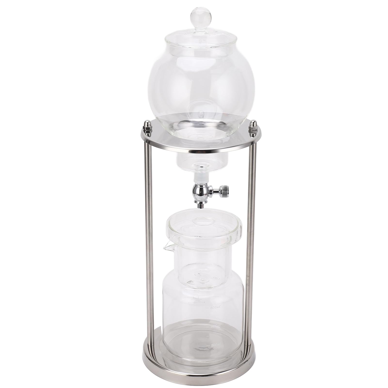 SIXRUN Cold Brew Drip Tower Macchina per caffè Ghiacciato in Acciaio Inossidabile in Vetro Trasparente da 600 Ml Fai-da-te per gli Appassionati di Bevande Fredde