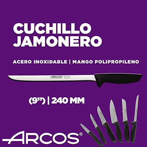 Arcos-Juego-Cuchillos-Cocina-Profesionales-Cuchillos-Cocina-Profesional-6-pzas-Cuchillos-Acero-Inoxidable-Mango-Negro-Utensilios-de-Cocina-Serie-Niza-Apto-lavavajillas