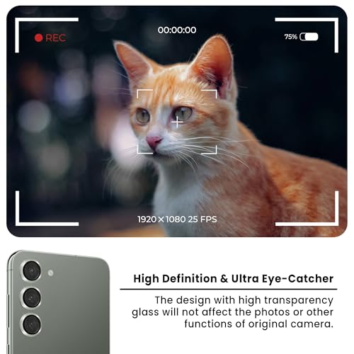 Image of ArmourPro Premium Camera Lens Tempered Glass for Samsung Galaxy S23 FE and Samsung S24 Tough HD Individual Aluminum Alloy Rings 9H Camera Cover, Scratch-Resistant,Camera Lens Protection| Green, 1 Pack